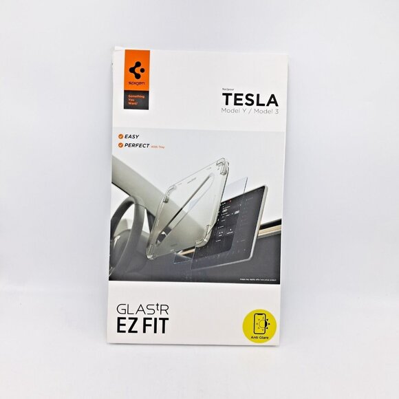 Tesla Model Y GLAStR EZ FIT Display Console Glass-Tempered-Anti-Glare-Spigen - Picture 1 of 9